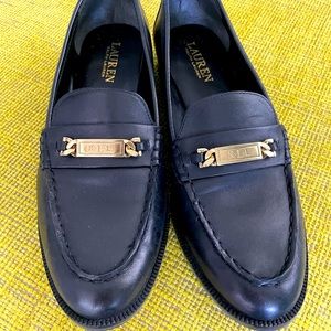 Black leather Ralph Lauren loafers